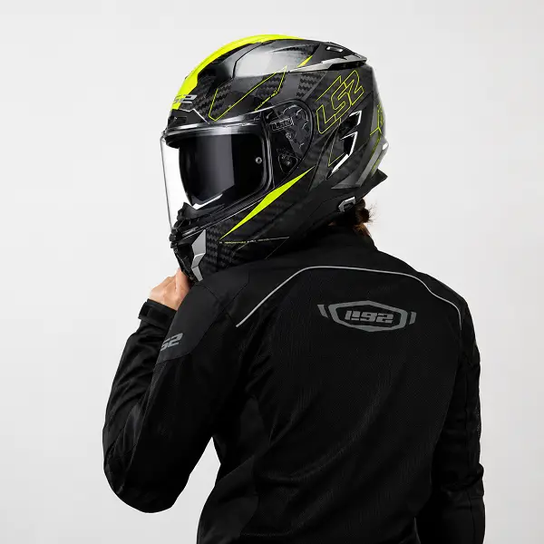 Nón LS2 FF327 Carbon Đen vàng - Ảnh 2