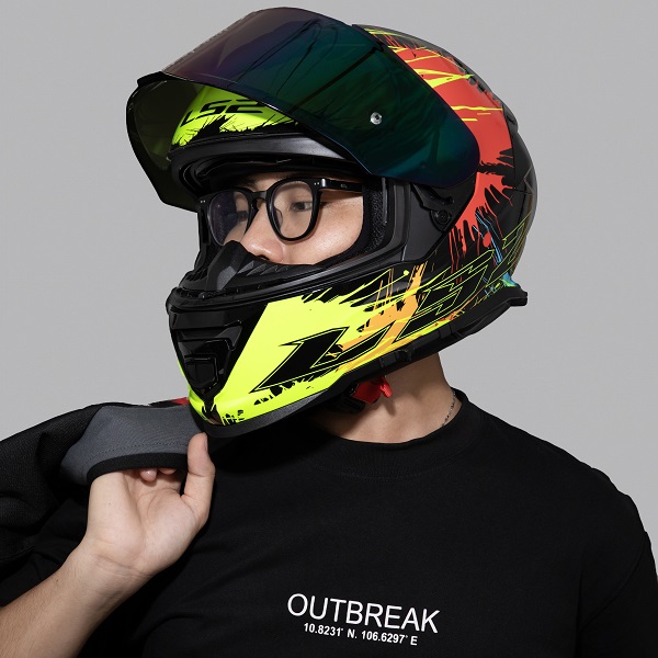 Nón Ls2 FF800 Drop Black Yellow Red - Ảnh 3