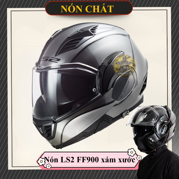 Nón LS2 FF900 Lật Hàm Jeans Titanium (Xám Xước)