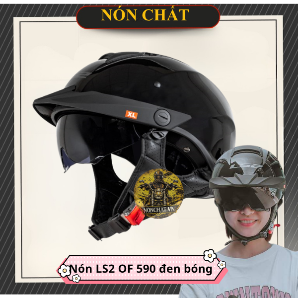 Nón LS2 OF590 Đen Bóng