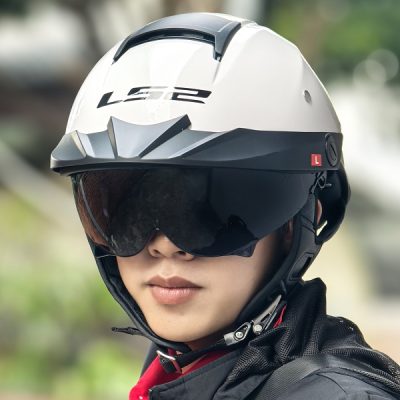 Nón lS2 OF590 trắng - Ảnh 3