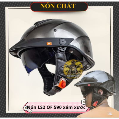 Nón LS2 OF590 Xám Xước Bóng