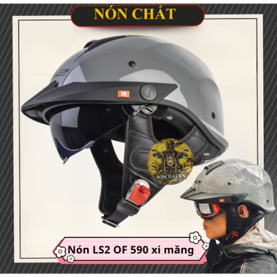 Nón LS2 OF590 Xám Xi Măng