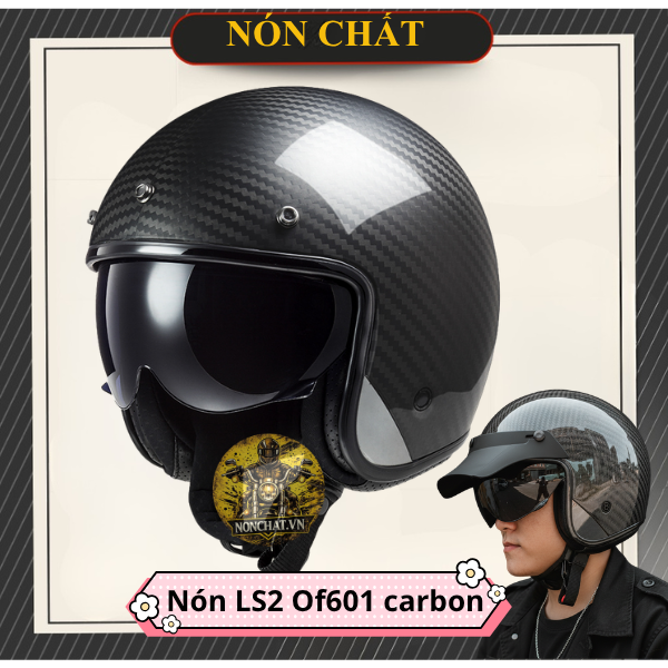 Nón Bảo Hiểm LS2 OF601 BOB Carbon