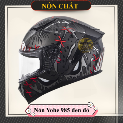 Nón Fullface Yohe 985 đen đỏ