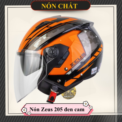 Nón Zeus 205 Gloss Black AQ1 Orange