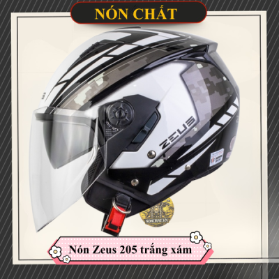 Nón Zeus 205 Gloss Black AQ1 White