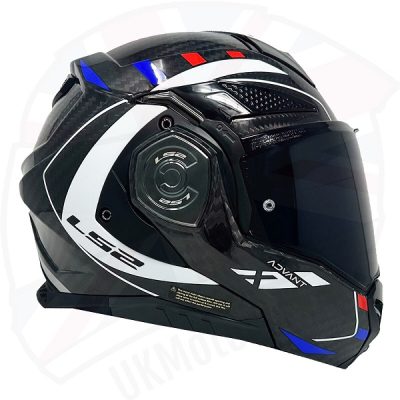 Nón LS2 FF901 Carbon đen đỏ trắng xanh dương - Ảnh 4