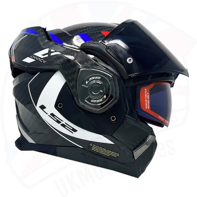 Nón LS2 FF901 Carbon đen đỏ trắng xanh dương - Ảnh 2
