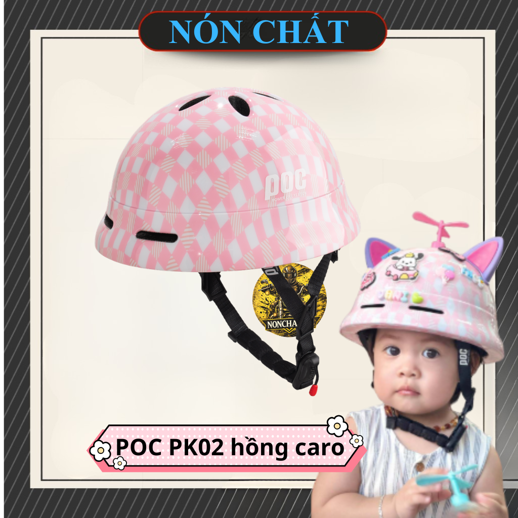 Nón Poc PK02 hồng caro
