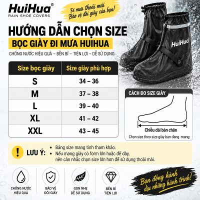 Bọc Giày Đi Mưa Huihua - Ảnh 4