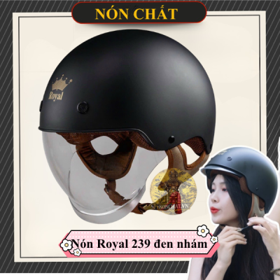 Nón 1/2 Royal 239 Kính Âm Đen Nhám
