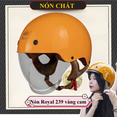 Nón 1/2 Royal 239 Kính Âm Vàng Cam