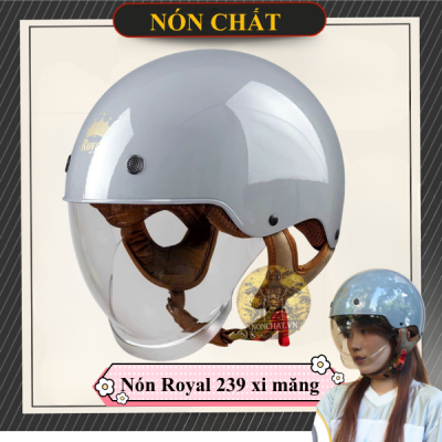 Nón 1/2 Royal 239 Kính Âm Xám Xi Măng