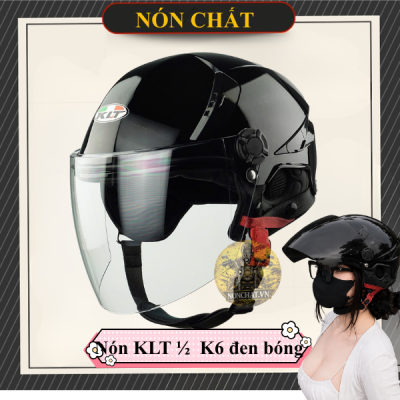 Nón Bảo Hiểm KLT 1/2 K6 Đen Bóng