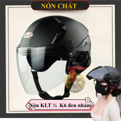 Nón Bảo Hiểm KLT 1/2 K6 Đen Nhám