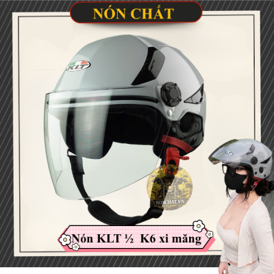 Nón Bảo Hiểm KLT 1/2 K6 Xám Xi Măng