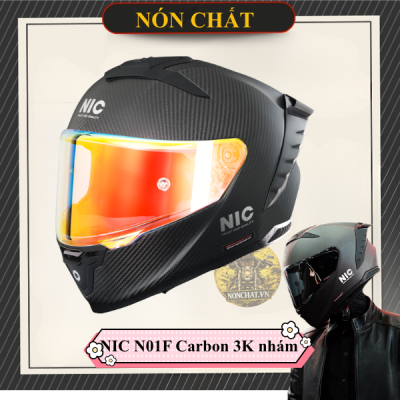 Nón Fullface NIC N01-F Full Carbon 3k Nhám