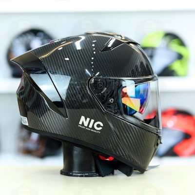 Nón Fullface NIC N01 Carbon 3k Bóng 2 Kính - Ảnh 2