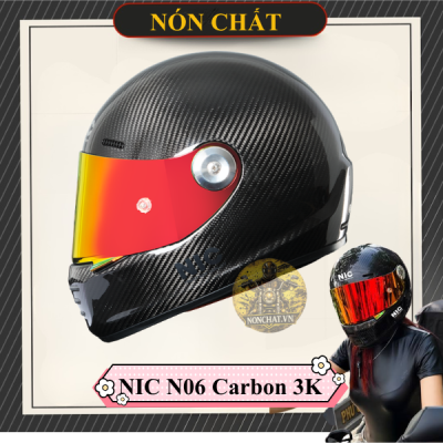Nón Fullface NIC N06 Carbon 3K Bóng