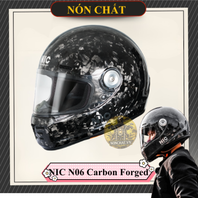 Nón Fullface NIC N06 Carbon Forged Bóng