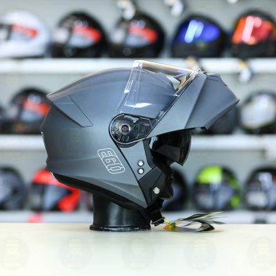 Nón Fullface 2 Kính Lật Hàm Ego E91 Xám Titan - Ảnh 5