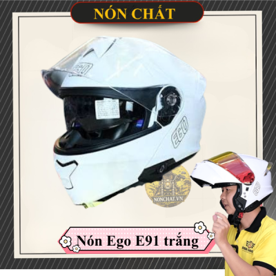 Nón Fullface 2 Kính Ego E91 Trắng Bóng