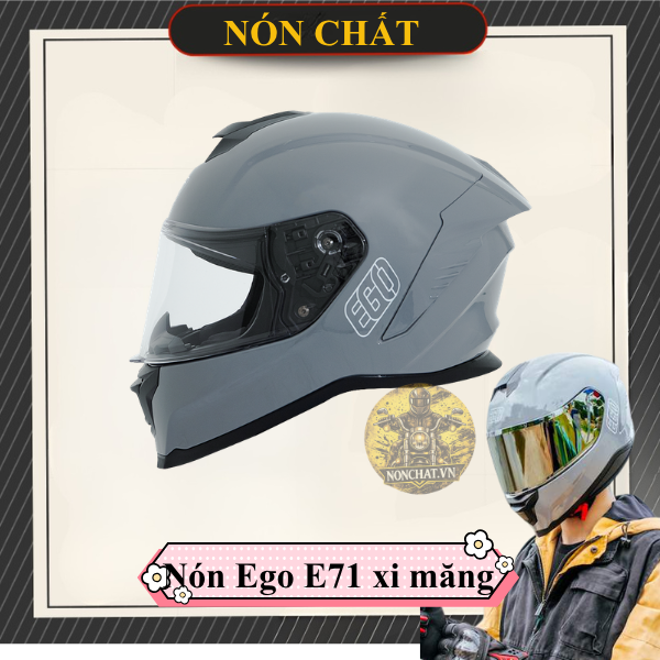 Nón Fullface Ego E71 Xám Xi Măng