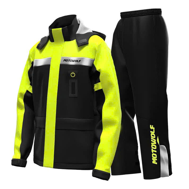 Áo mưa bộ Motowolf 0402B đen vàng