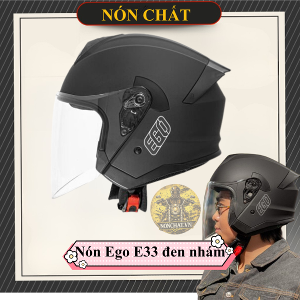 Nón Ego E33 Đen Nhám