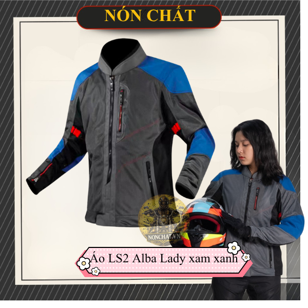Áo Giáp Ls2 Alba Lady Xám Xanh Dương