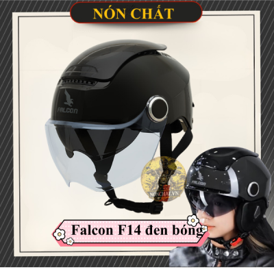 Nón Falcon F14 đen bóng