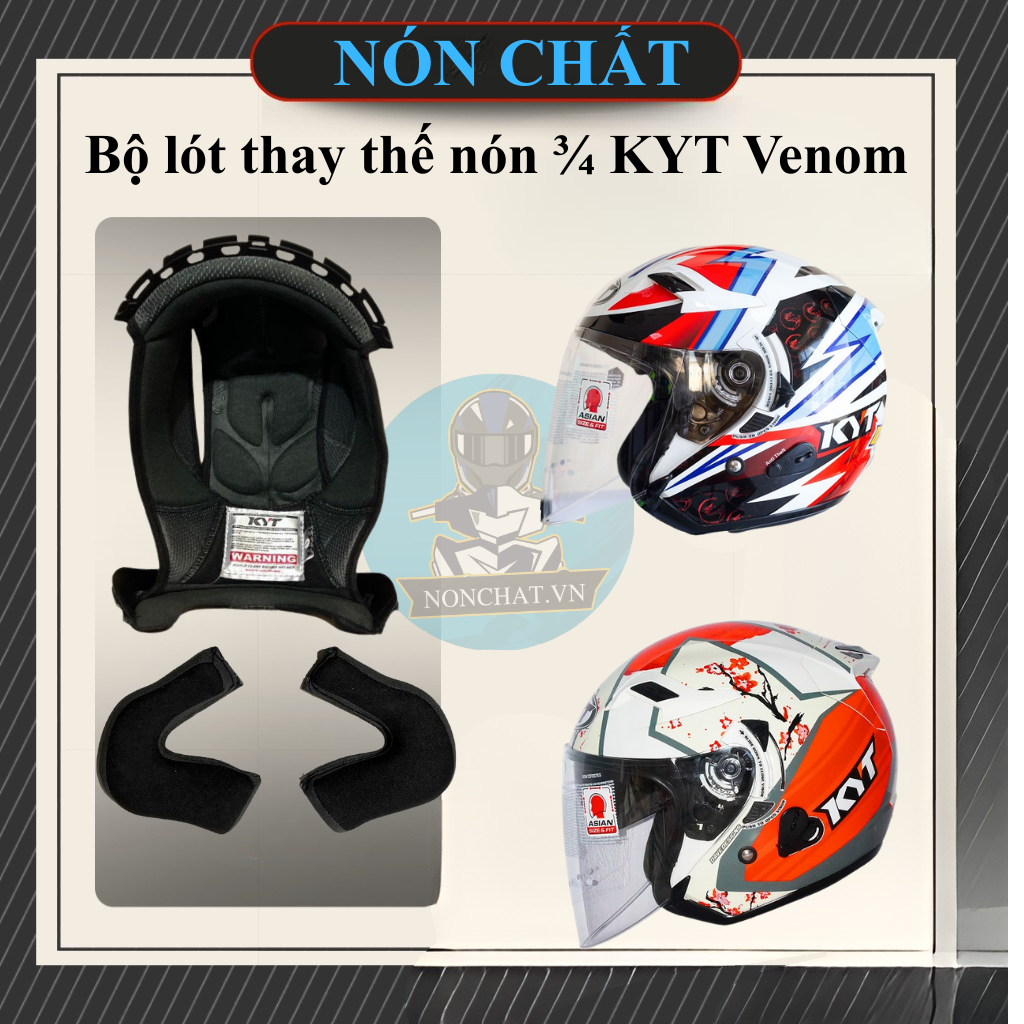 Bộ lót thay thế nón 3/4 KYT Venom