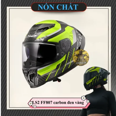 Nón Fullface LS2 FF807 Dragon Carbon đen vàng