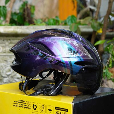 Nón xe đạp Tiant D03 có kính Tím Titan - Ảnh 2