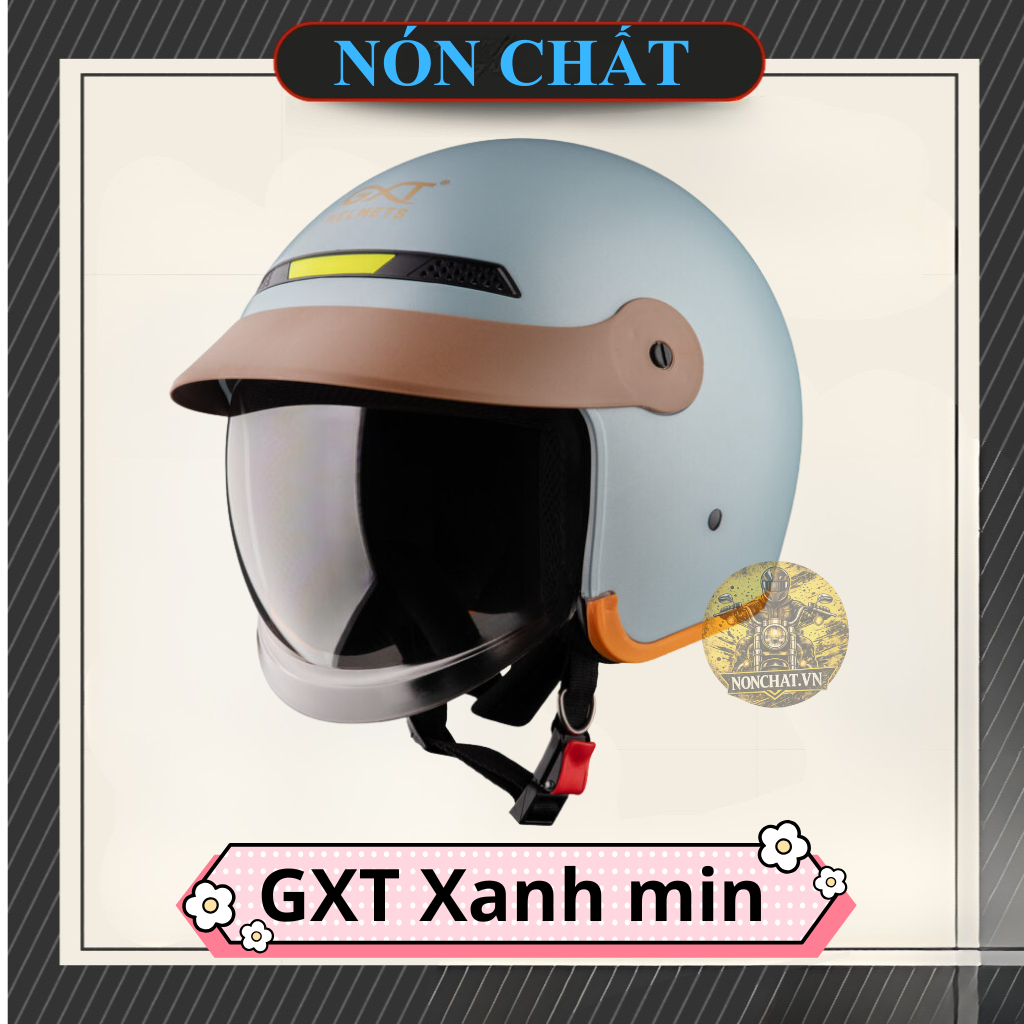 Nón 3/4 kính âm GXT xanh navi