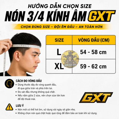 Nón 3/4 kính âm GXT đen nhám - Ảnh 3