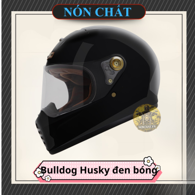 Nón Fullface Bulldog Husky đen bóng