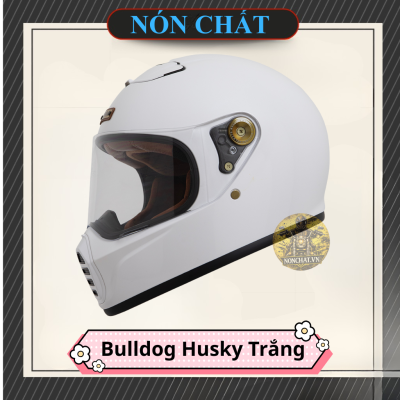 Nón Fullface Bulldog Husky trắng