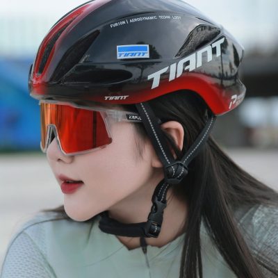 Nón xe đạp Tiant D03 Đen đỏ - Ảnh 3