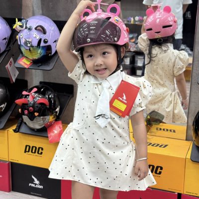 Nón falcon City Hồng chấm bi - Ảnh 3