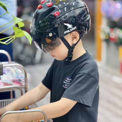 Nón Falcon City Đen bóng - Ảnh 3