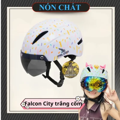 Nón Falcon City trắng cốm