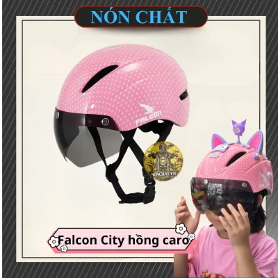 Nón falcon City Hồng chấm bi