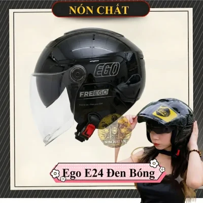Nón Ego E24 Đen bóng