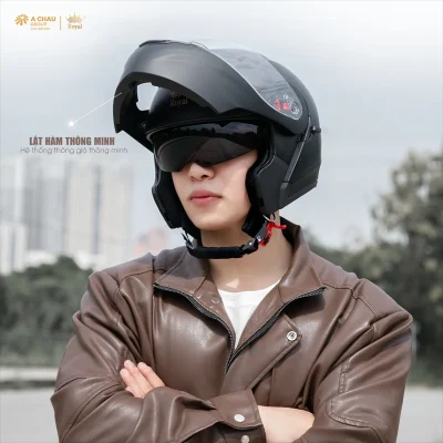 Nón Royal M179 Lật Hàm đen nhám - Ảnh 3