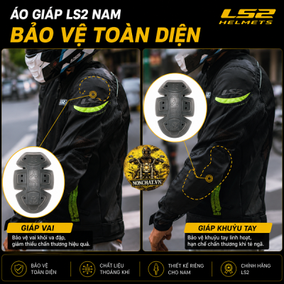 Áo giáp LS2 Airy Man đen xám - Ảnh 7