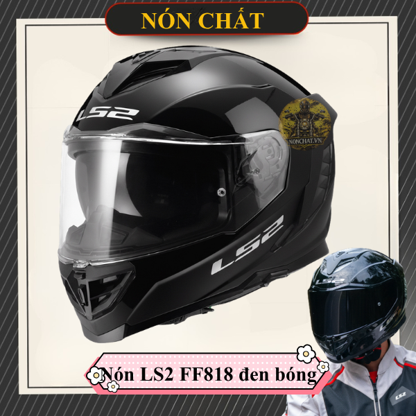Nón LS2 FF818 đen bóng