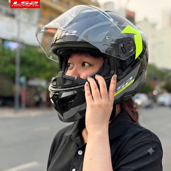 Nón LS2 FF818 đen vàng - Ảnh 3