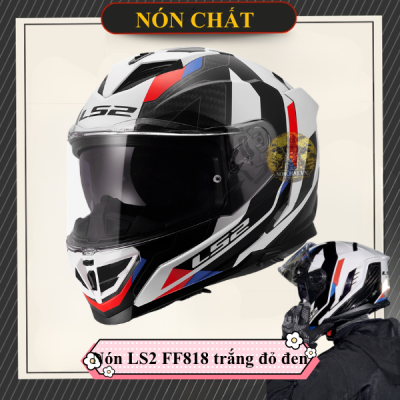Nón LS2 FF818 trắng đỏ xanh đen